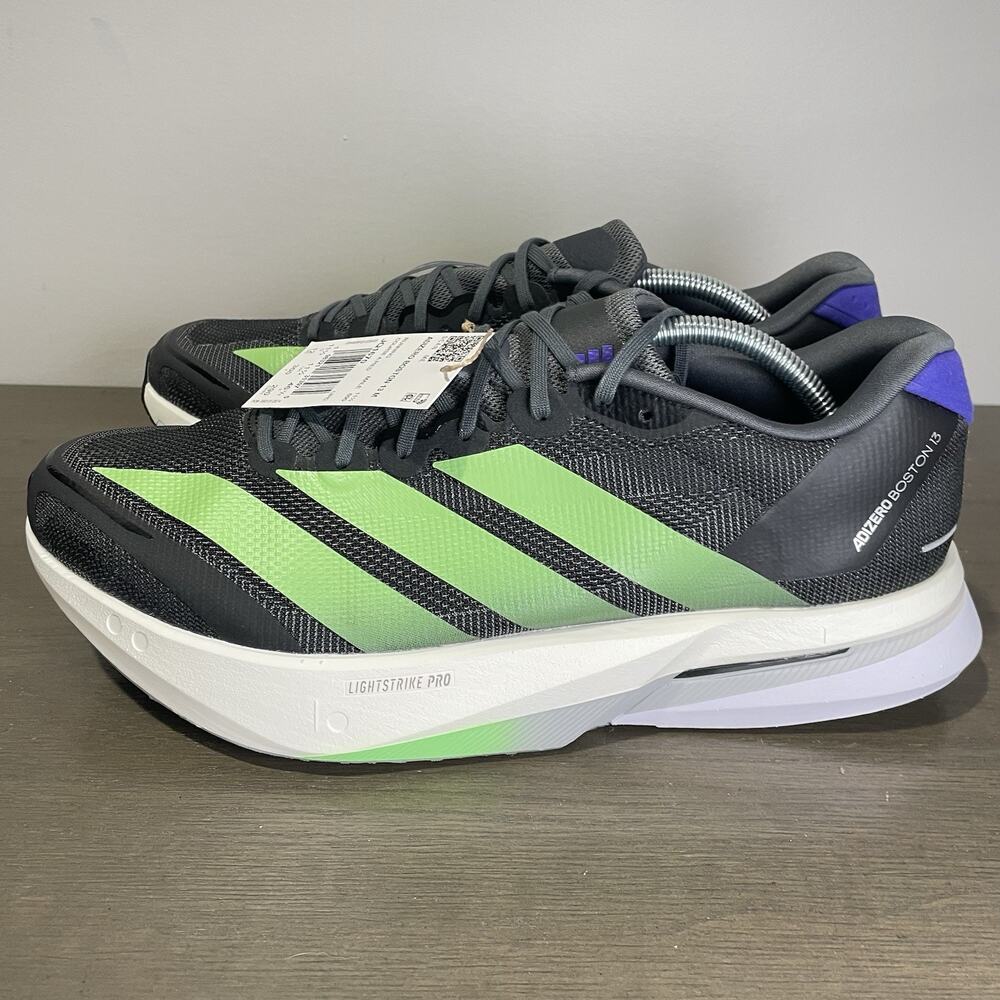 Adidas Mens Size 12 Running Shoes Adizero Boston 13 Road JQ1670 Gray Lime